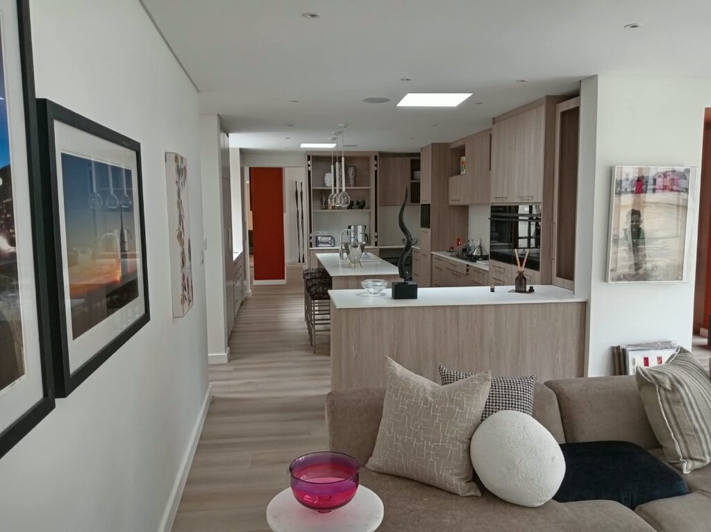 Open-plan living space and kitchen