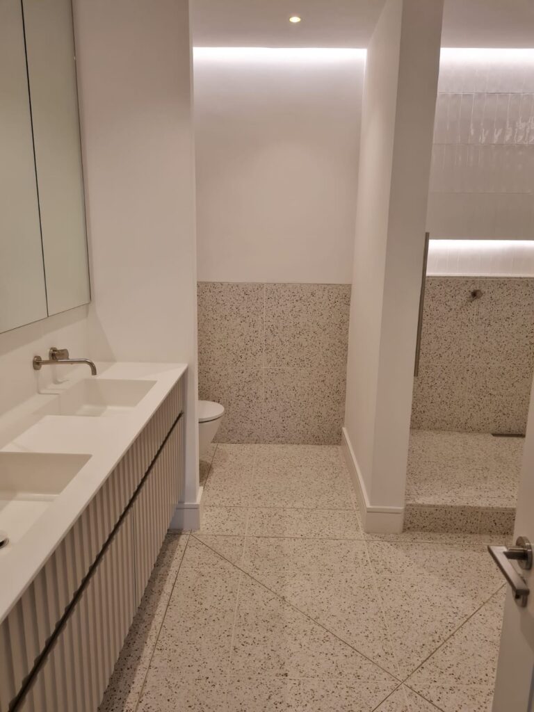 Bathroom renovation — vanity and lighting
